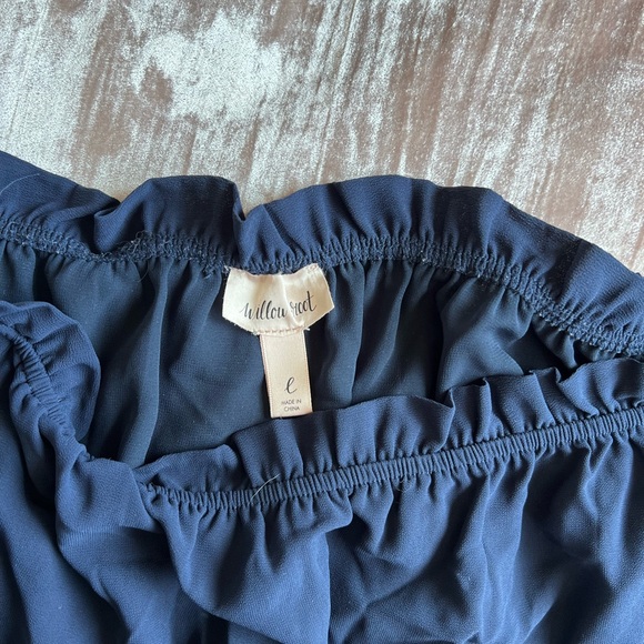 Blue Off the Shoulder Chiffon Top - Picture 3 of 3